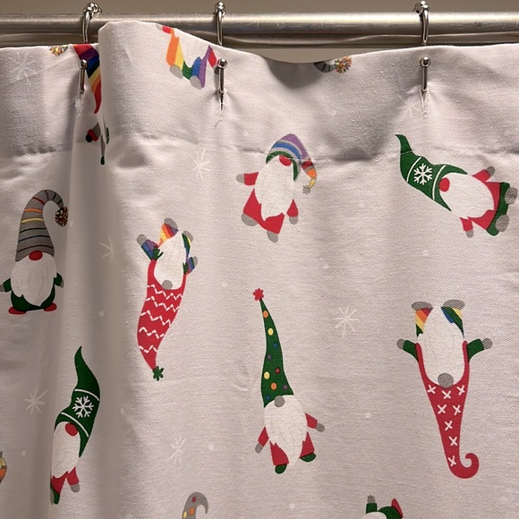Isaac Mizrahi Other - 🚿🌈🎄FLAWLESS LK NW COTTON BLEND RAINBOW GNOME CHRISTMAS FABRIC SHOWER CURTAIN